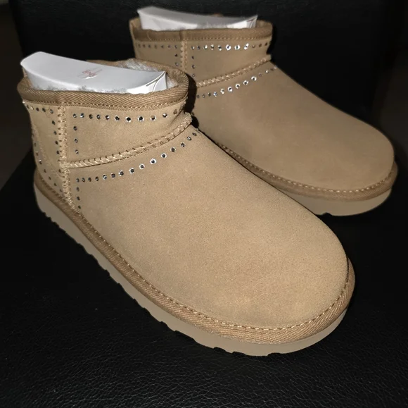 UGG Classic Ultra Mini Bling Boots(chestnut) - Picture 6 of 7